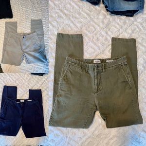 Bundle of 3 Good Fellow (Target) Men’s Chino Pants. Athletic taper fit. 34 x 34